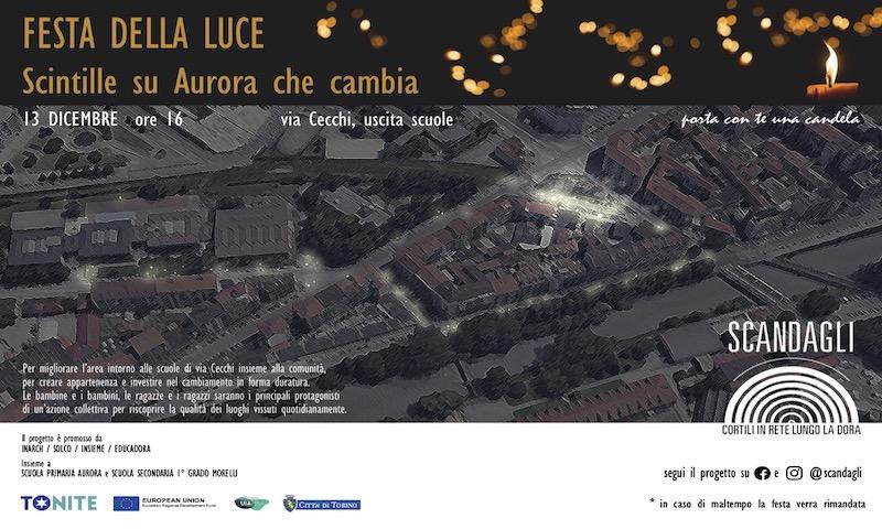 Party of Light - Sparks on a changing Aurora district (Turin) 